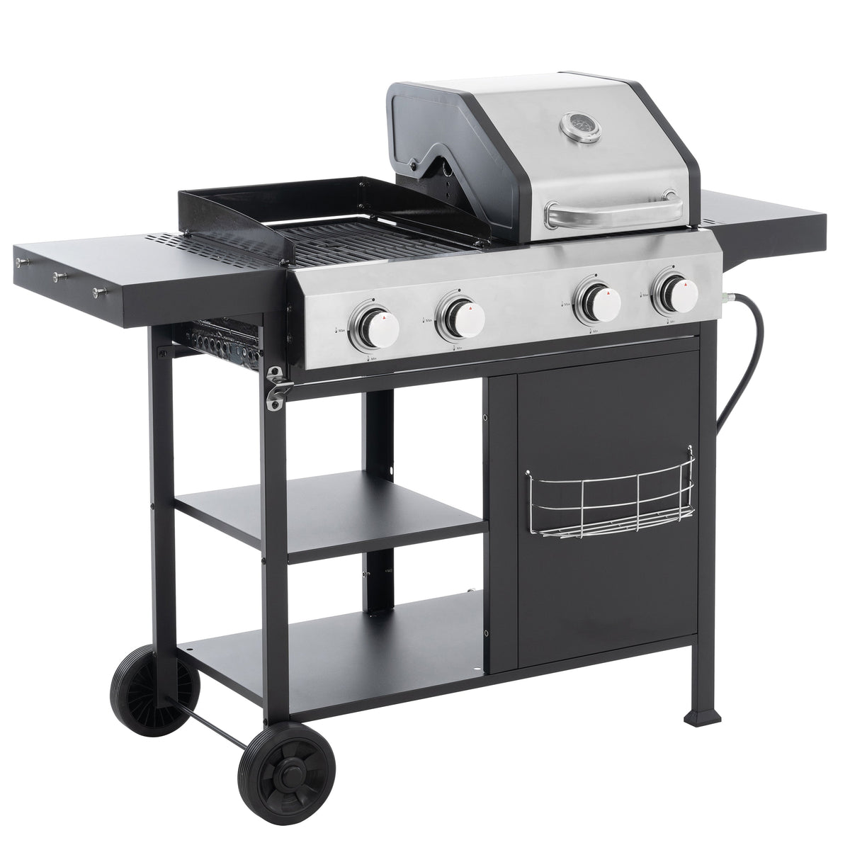 2+2 Multi-Function Gas Grill and Griddle Combo with Pizza Pan and Cover