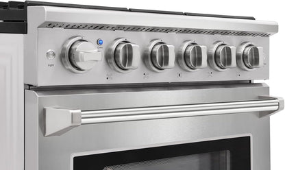 30-Inch Professional Freestanding Pro-Style Natural Gas Range or Liquid Propane Gas Range with 5 Burners, 4.55 Cu.Ft. Oven Capacity, in Stainless Steel - KOS-30RG03M (Stainless Steel)