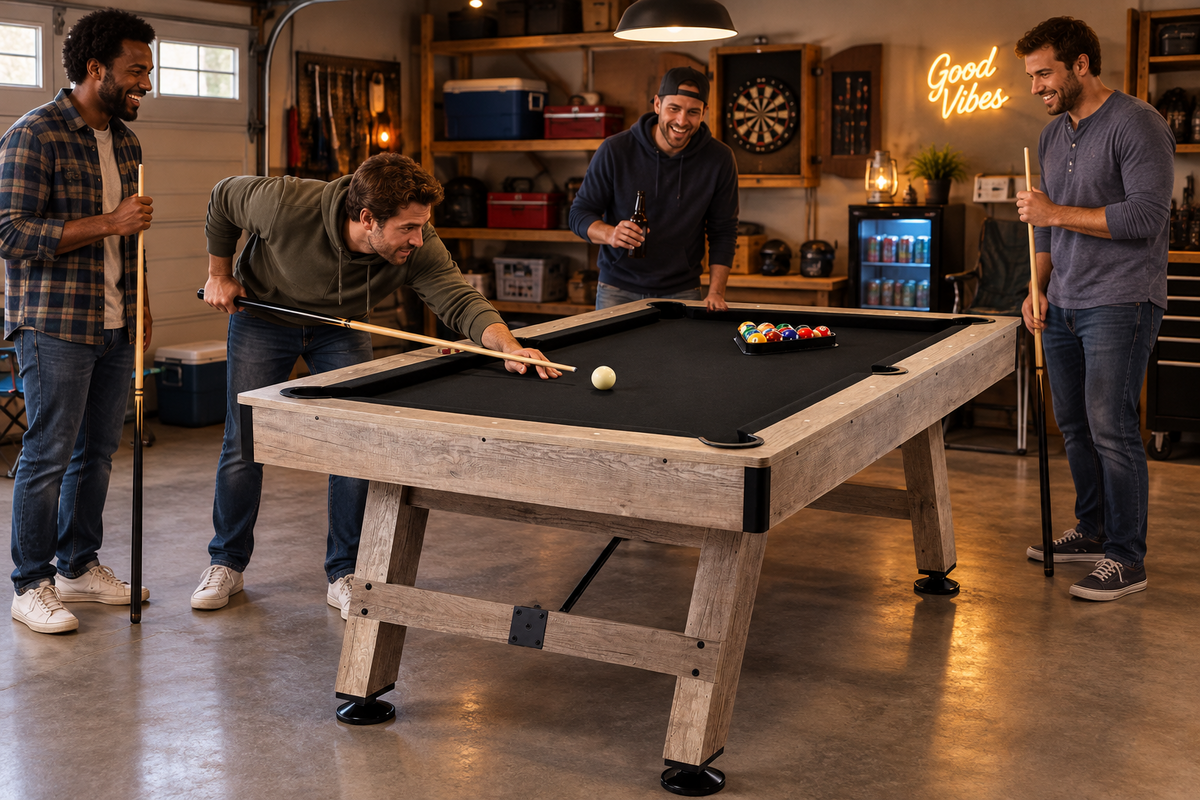 Billiards Table, 7 ft Pool Table, Adjust Legs Stable Billiards Table, Pool Table Set Includes Balls, Cues, Chalks and Brush, Wood Color with Black Cloth, Perfect for Family Game Room Kids Adults