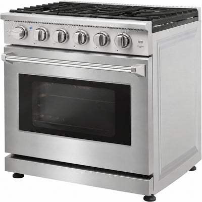 30-Inch Professional Freestanding Pro-Style Natural Gas Range or Liquid Propane Gas Range with 5 Burners, 4.55 Cu.Ft. Oven Capacity, in Stainless Steel - KOS-30RG03M (Stainless Steel)
