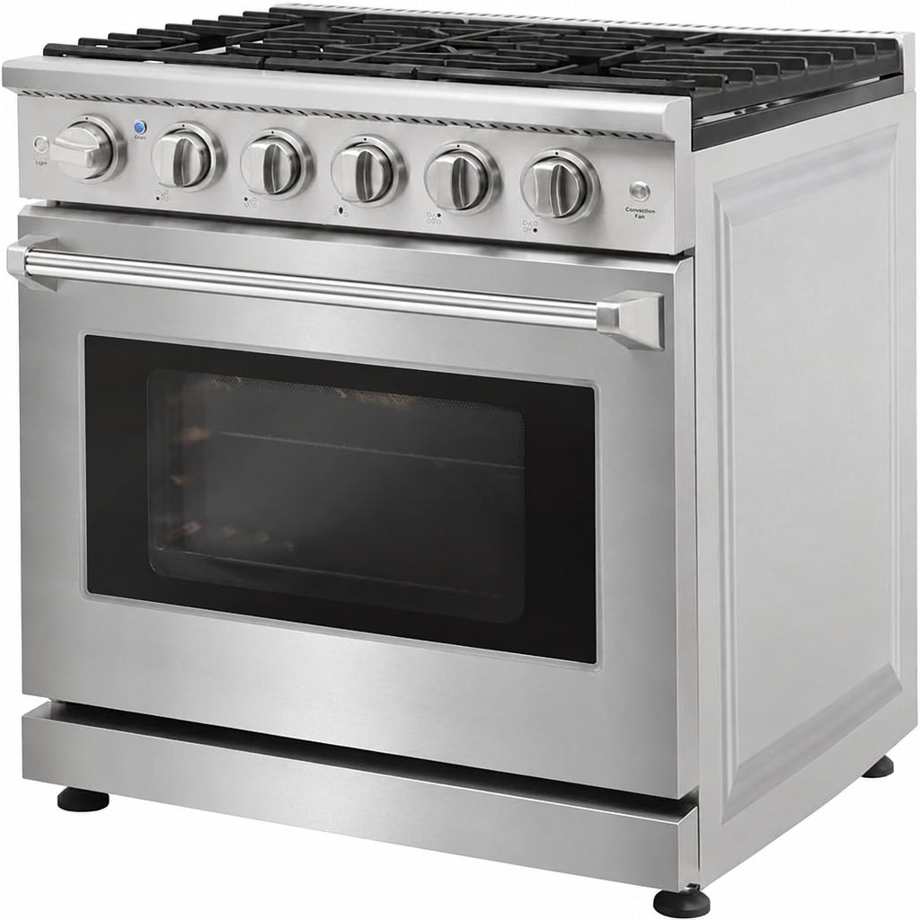 30-Inch Professional Freestanding Pro-Style Natural Gas Range or Liquid Propane Gas Range with 5 Burners, 4.55 Cu.Ft. Oven Capacity, in Stainless Steel - KOS-30RG03M (Stainless Steel)