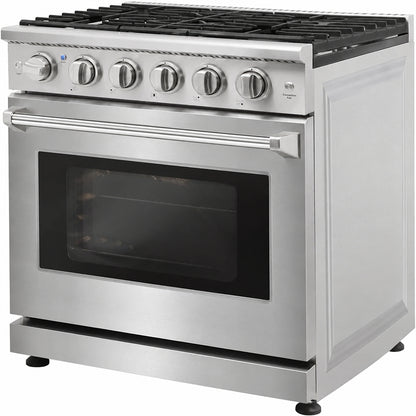 30-Inch Professional Freestanding Pro-Style Natural Gas Range or Liquid Propane Gas Range with 5 Burners, 4.55 Cu.Ft. Oven Capacity, in Stainless Steel - KOS-30RG03M (Stainless Steel)