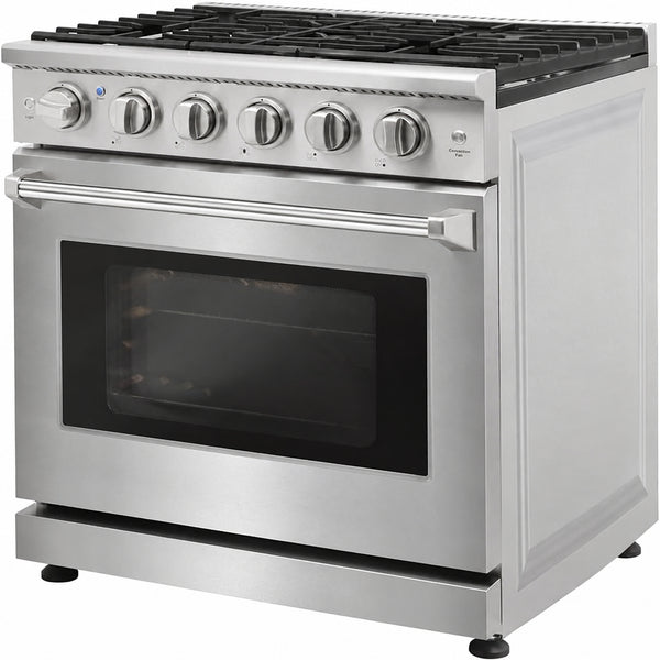 30-Inch Professional Freestanding Pro-Style Natural Gas Range or Liquid Propane Gas Range with 5 Burners, 4.55 Cu.Ft. Oven Capacity, in Stainless Steel - KOS-30RG03M (Stainless Steel)