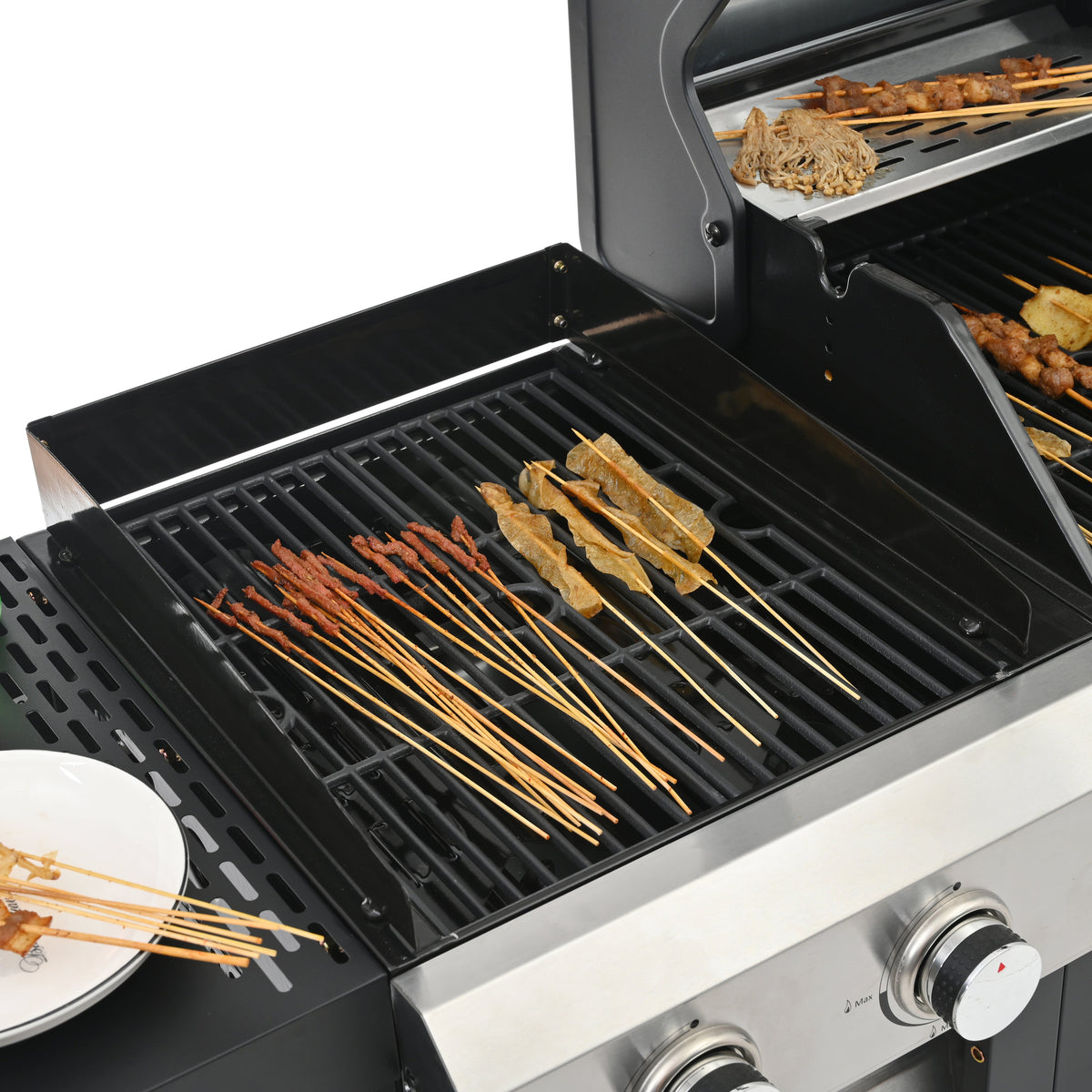 2+2 Multi-Function Gas Grill and Griddle Combo with Pizza Pan and Cover