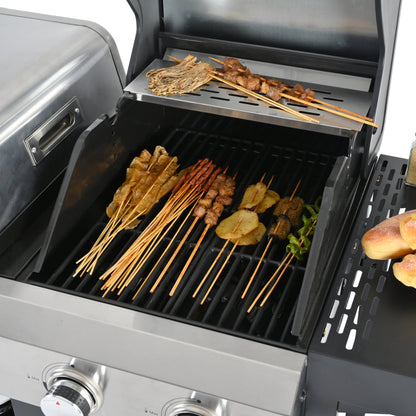 2+2 Multi-Function Gas Grill and Griddle Combo with Pizza Pan and Cover