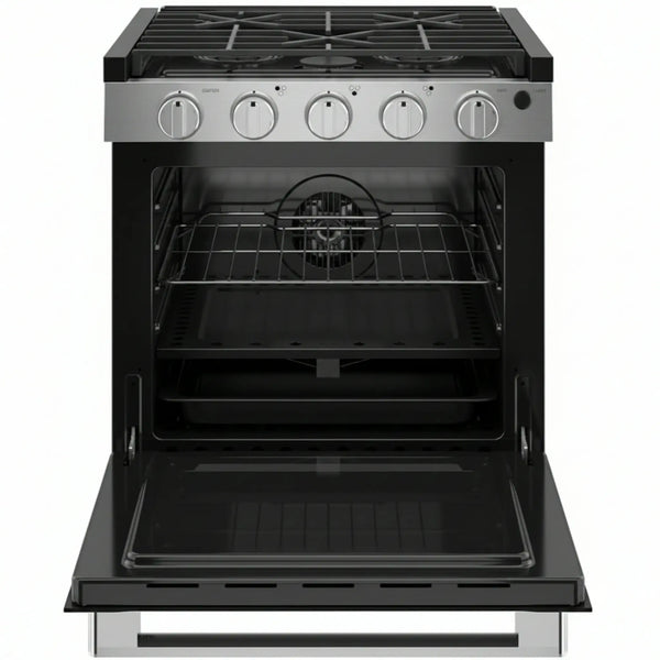 Drop-In Gas Range Built for Compact Kitchens, 21 Inch Width, 3 Open Elements, Stainless Steel, Storage Drawer