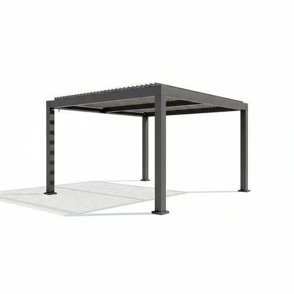 Aluminum Louvered Pergola Built for Outdoor Living, 12x24 Ft, Adjustable Louvers, Integrated Drainage