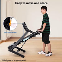 Treadmill 2.5HP Electric with 12Level Auto Incline Foldable Treadmill with LCD Monitor 220Lbs 8.5 Mph Speed Range for Home Gym Eercise Fitness
