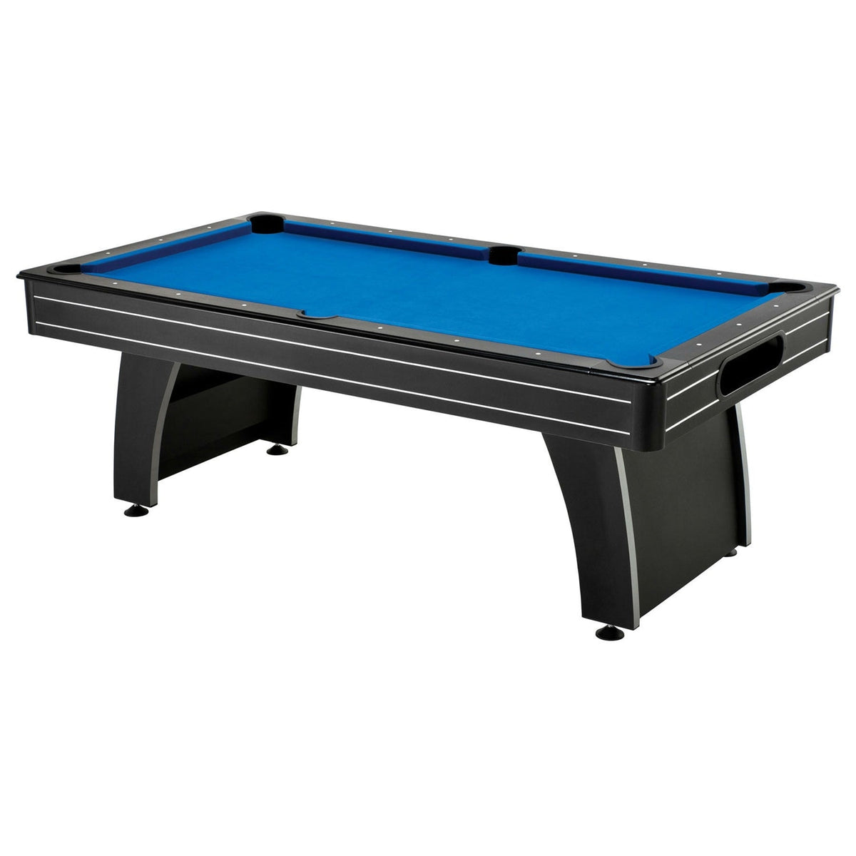 7 Ft Pool Table with Blue Polyester Cloth, Ball Return &amp; Accessories