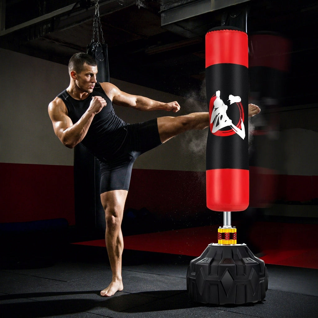 70 Inch Freestanding Punching Bag with Fillable Base 12 Suction Cups and Shock Absorbers