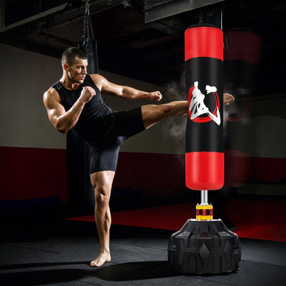 70 Inch Freestanding Punching Bag with Fillable Base 12 Suction Cups and Shock Absorbers