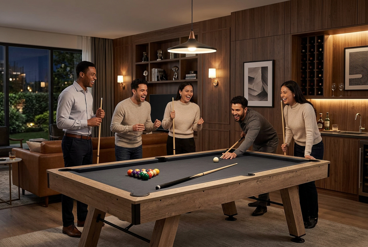 7 Ft Billiards Table with Adjustable Legs and Complete Accessory Set