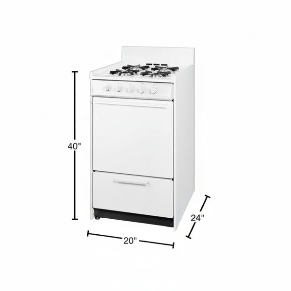 20 In. 2.5 Cu. Ft. Gas Range in White