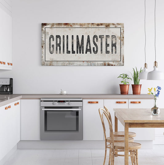 Grill master Vintage Typographic Canvas Wall Art