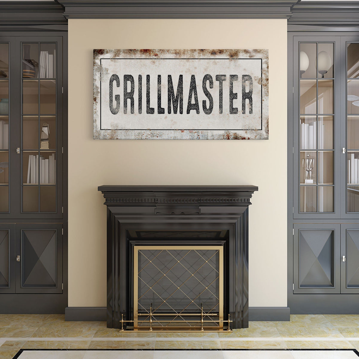 Grill master Vintage Typographic Canvas Wall Art