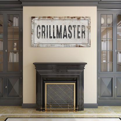 Grill master Vintage Typographic Canvas Wall Art