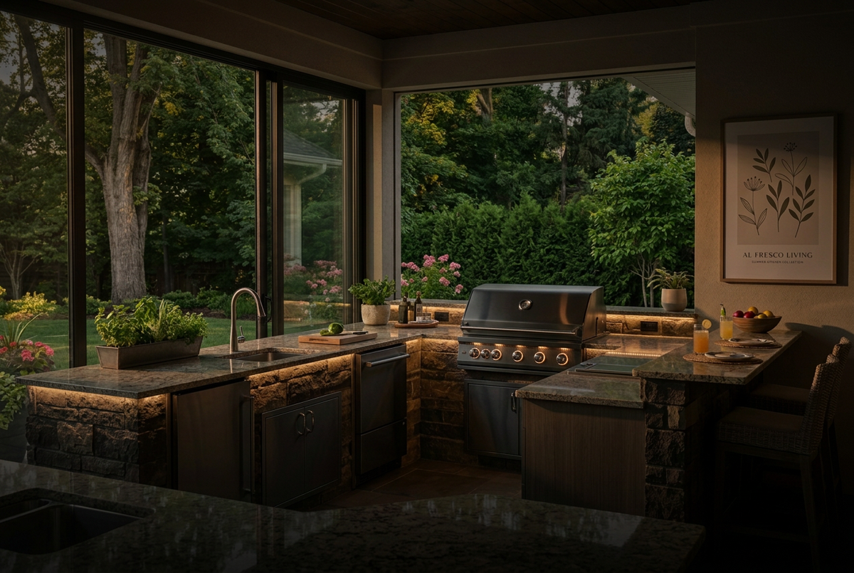 Outdoor Kitchen BBQ Banner