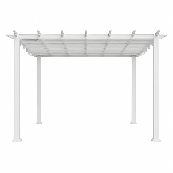 Aluminum Pergola Built for Year-Round Use, 11x11 Ft, Convertible Canopy, Wood Grain Finish, Rust-Resistant